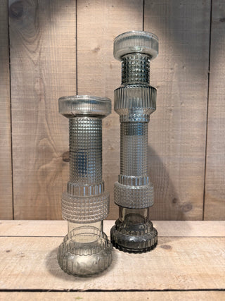 Kandelaars in glas set
