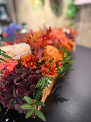 Bloemstuk herfst met schors