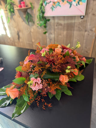 Klassiek bloemstuk (Gerbe) herfstkleuren